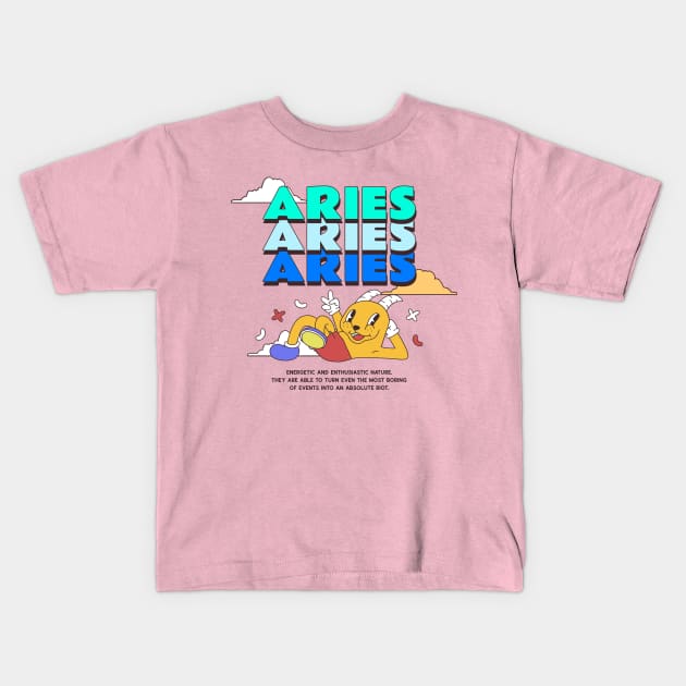 aries Kids T-Shirt by WOAT